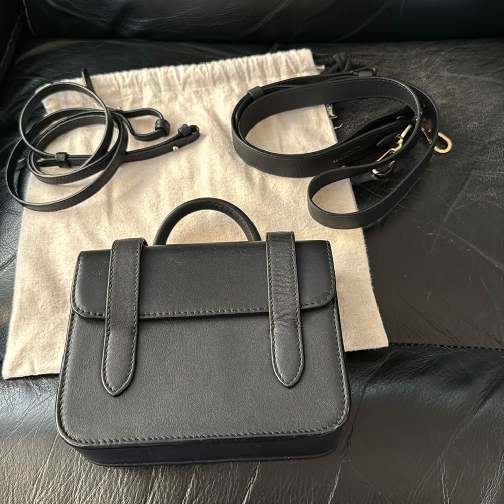 Strathberry Nano Tote - Black leather mini bag crossbody - Picture 13 of 15
